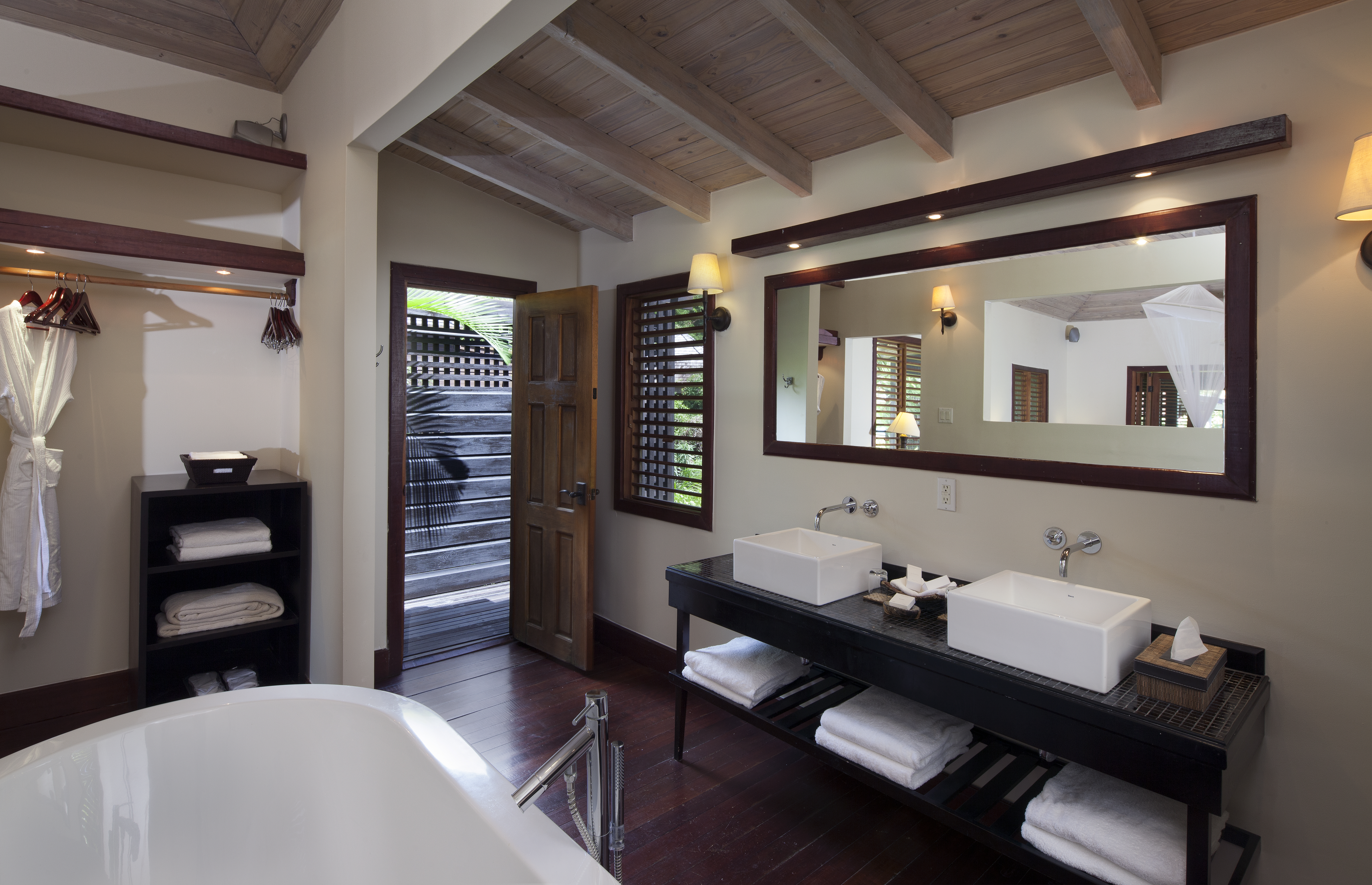 Bathrooms at Hermitage Bay Antigua all-inclusive