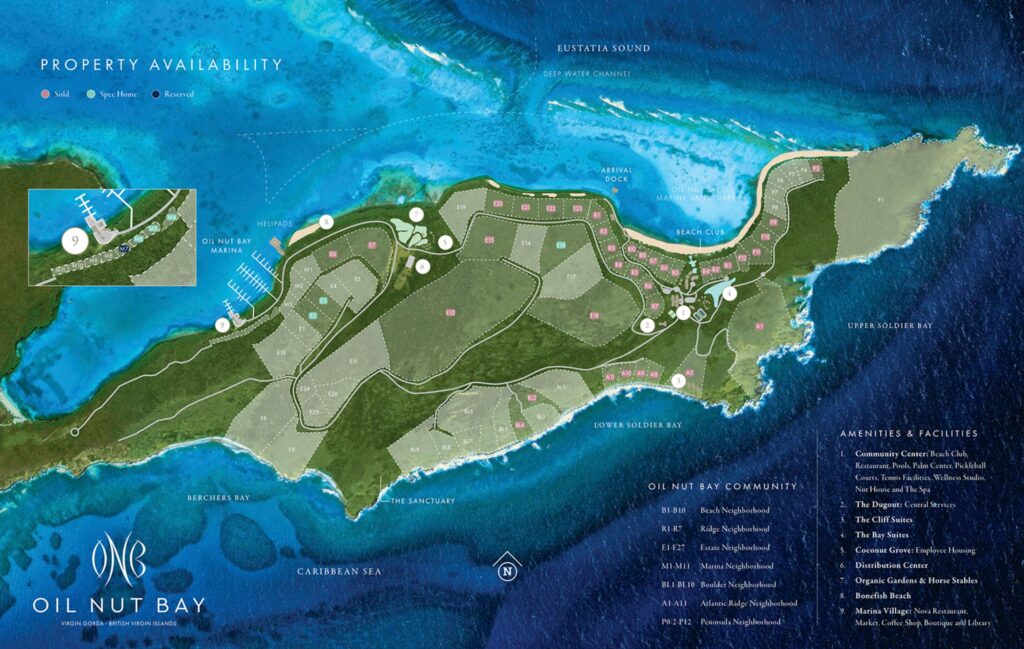 Site Map Oil Nut Bay BVI