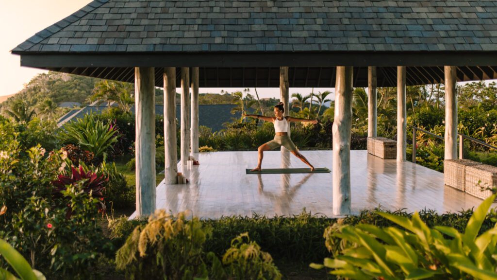 Kokomo Private Island Resort Fiji wellness program includes yoga.