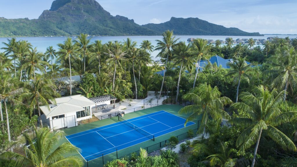 Bora Bora One a five-suite estate that can accommodate up to 10 guests offers tennis court, gym and other activities